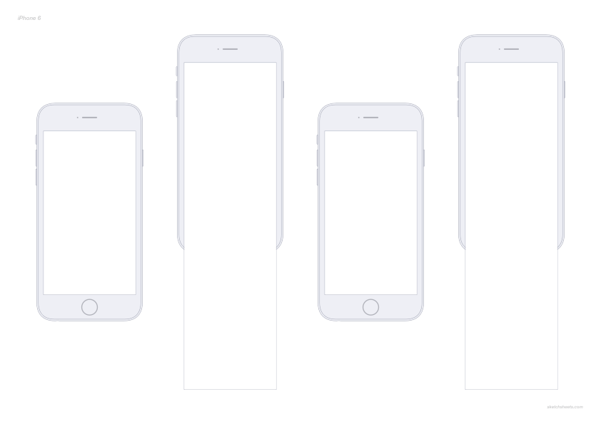 modèles de sketsheet pour wireframe iPhone